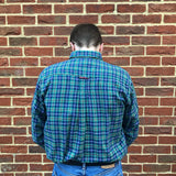 Burberry Check Shirt Green and Blue