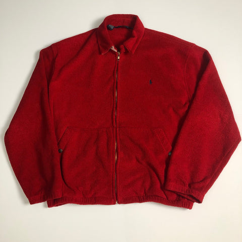 Ralph Lauren Fleece Harrington Jacket Red