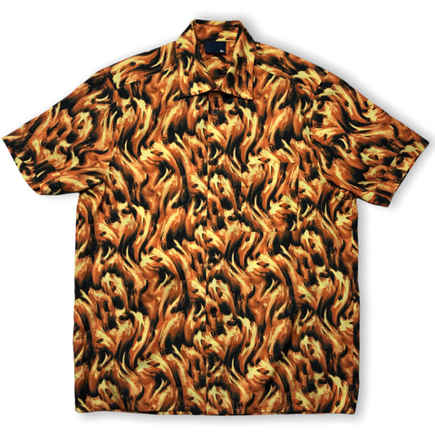 Fishbone Wavy Fire Print Shirt