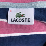 Lacoste Striped Polo Shirt Pink