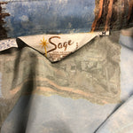 Sage Crazy Print Silk Feel Shirt