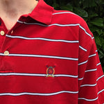 Tommy Hilfiger Golf Striped Polo Shirt Red